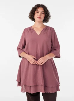 A-Linien-Kleid mit gestuften Rüschen