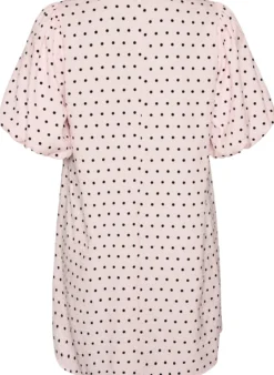 A-Linien-Kleid mit Polka Dots und Ballonärmeln