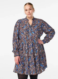 A-Linien-Kleid mit Rüschenkragen