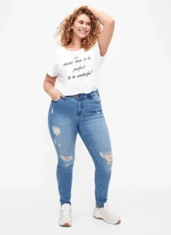 Amy-Jeans mit superschmaler Passform und gerippten Details