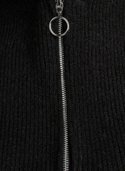 Balaclava aus Rippstrick mit Reißverschluss