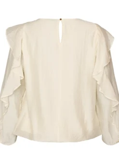 Ballonbluse mit Rüschen
