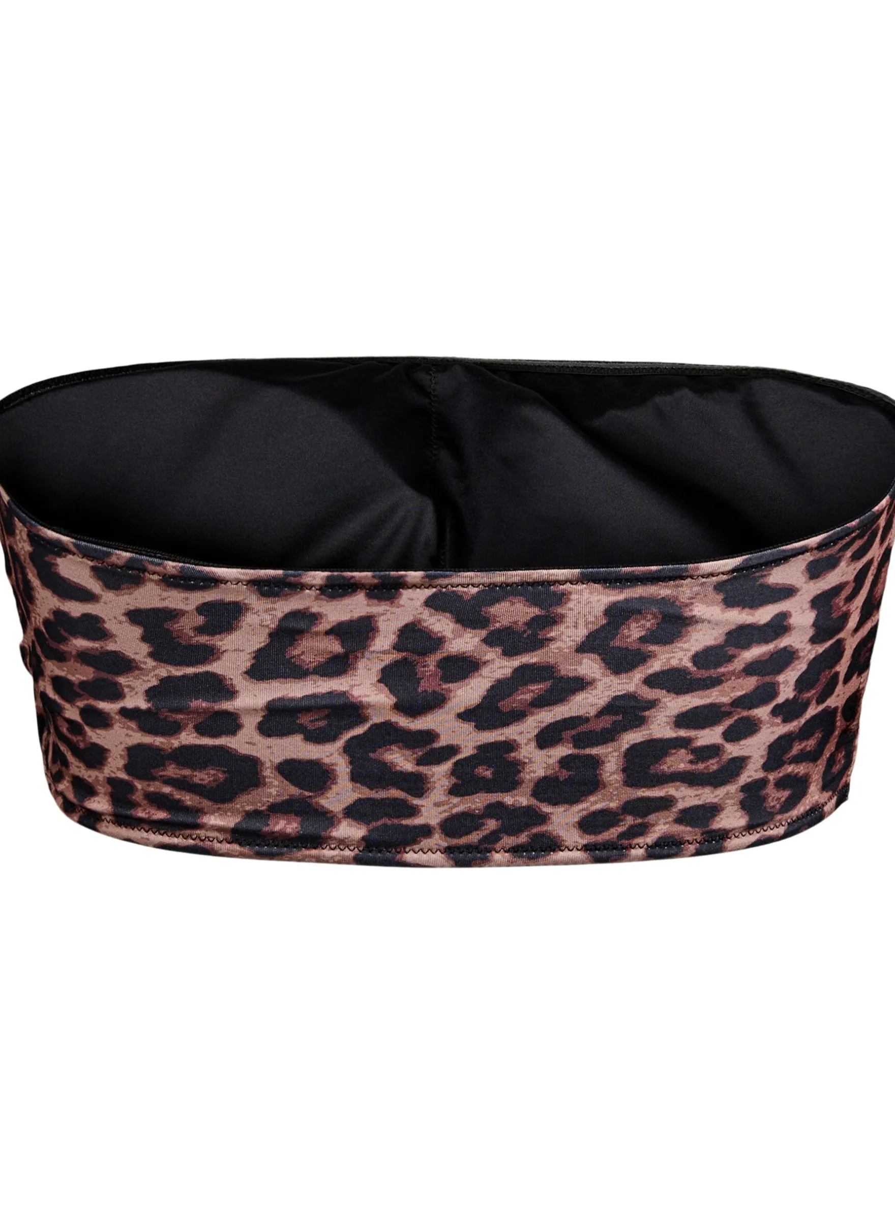 Bandeau-Bikinioberteil mit Leopardenmuster