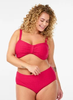 Bandeau-Bikini-Top mit Strukturmuster und abnehmbaren Trägern