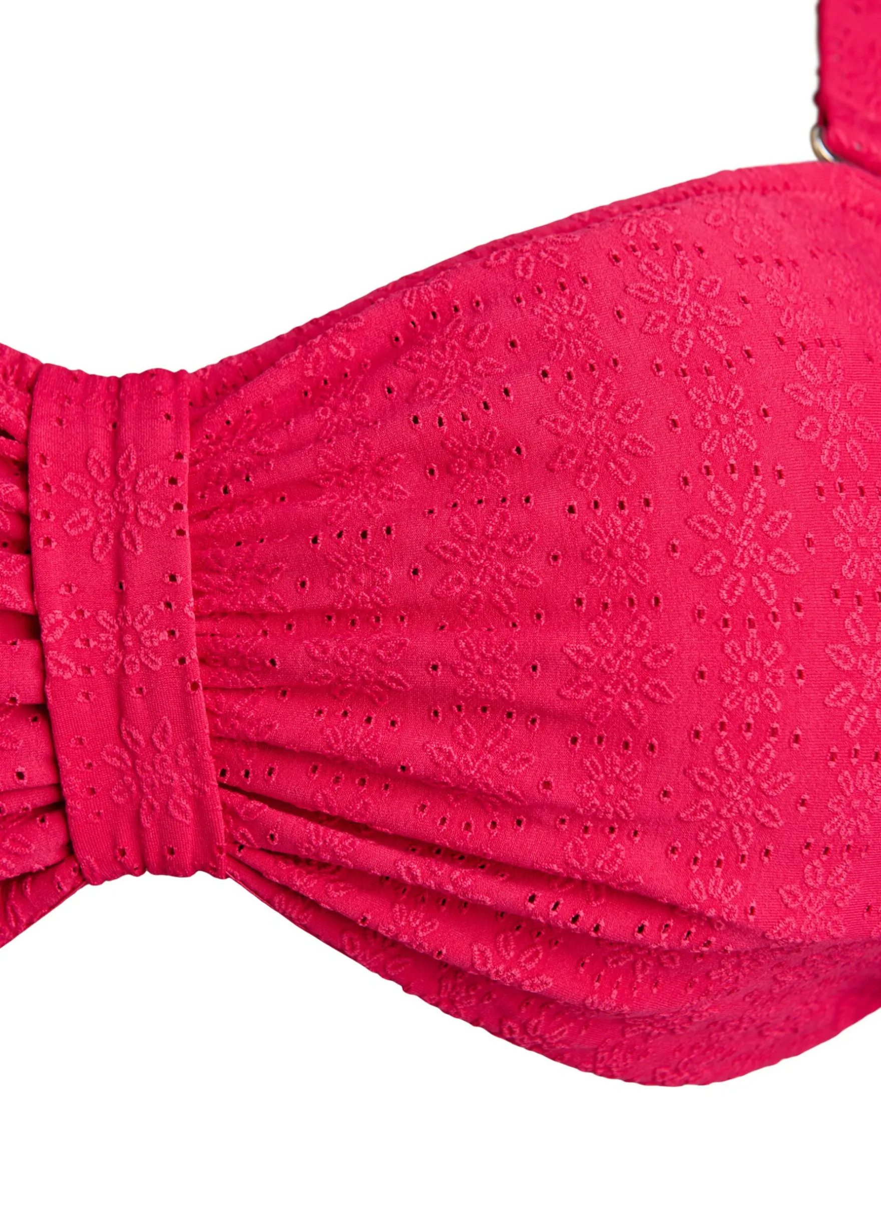 Bandeau-Bikini-Top mit Strukturmuster und abnehmbaren Trägern