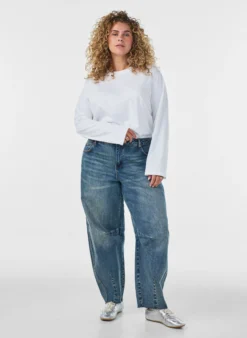 Barrel Fit Jeans mit Used-Waschung