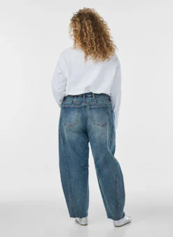 Barrel Fit Jeans mit Used-Waschung
