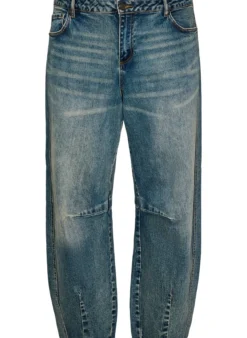 Barrel Fit Jeans mit Used-Waschung