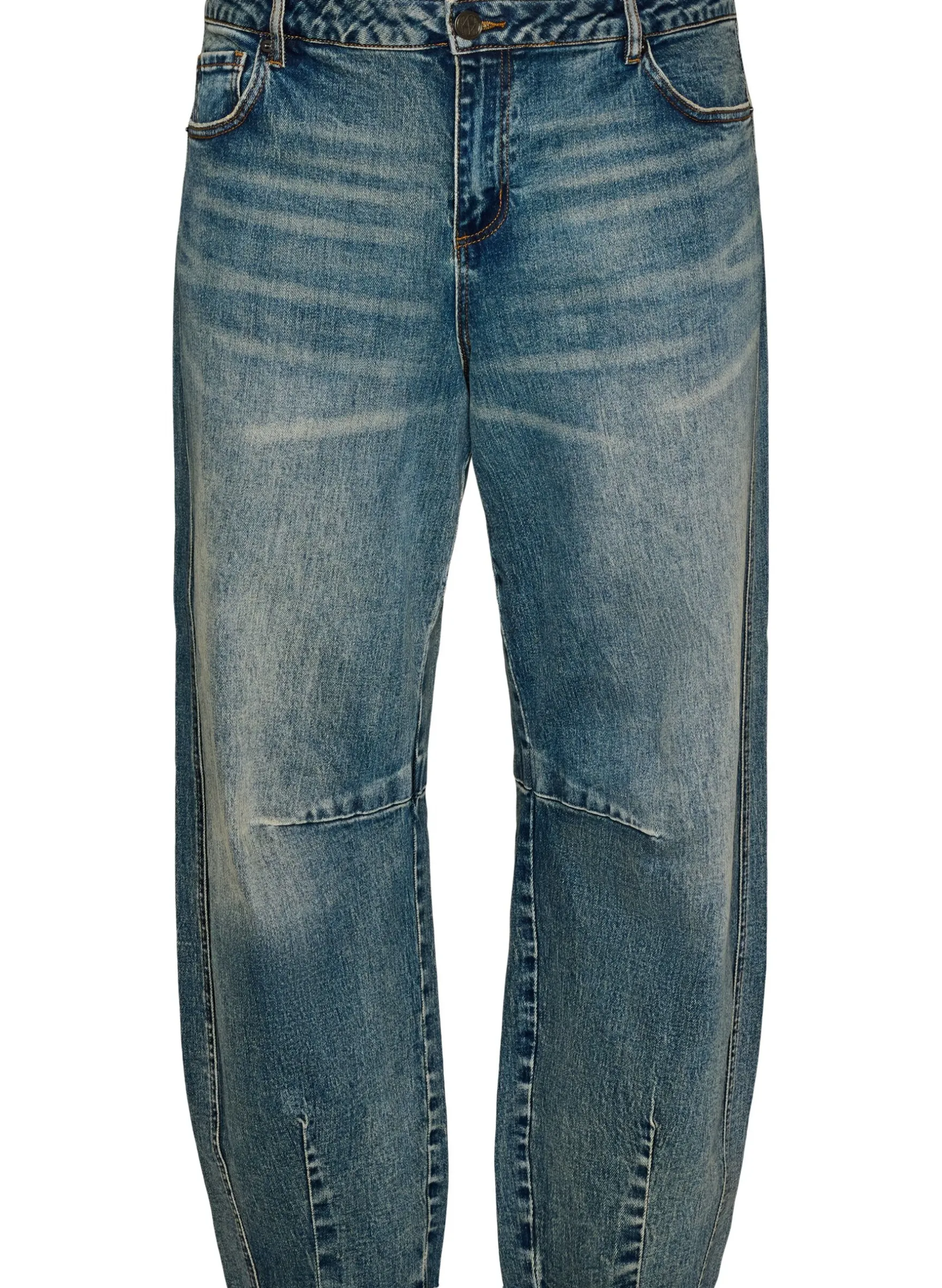 Barrel Fit Jeans mit Used-Waschung