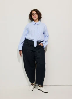 Barrel-Jeans mit hoher Taille