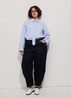 Barrel-Jeans mit hoher Taille