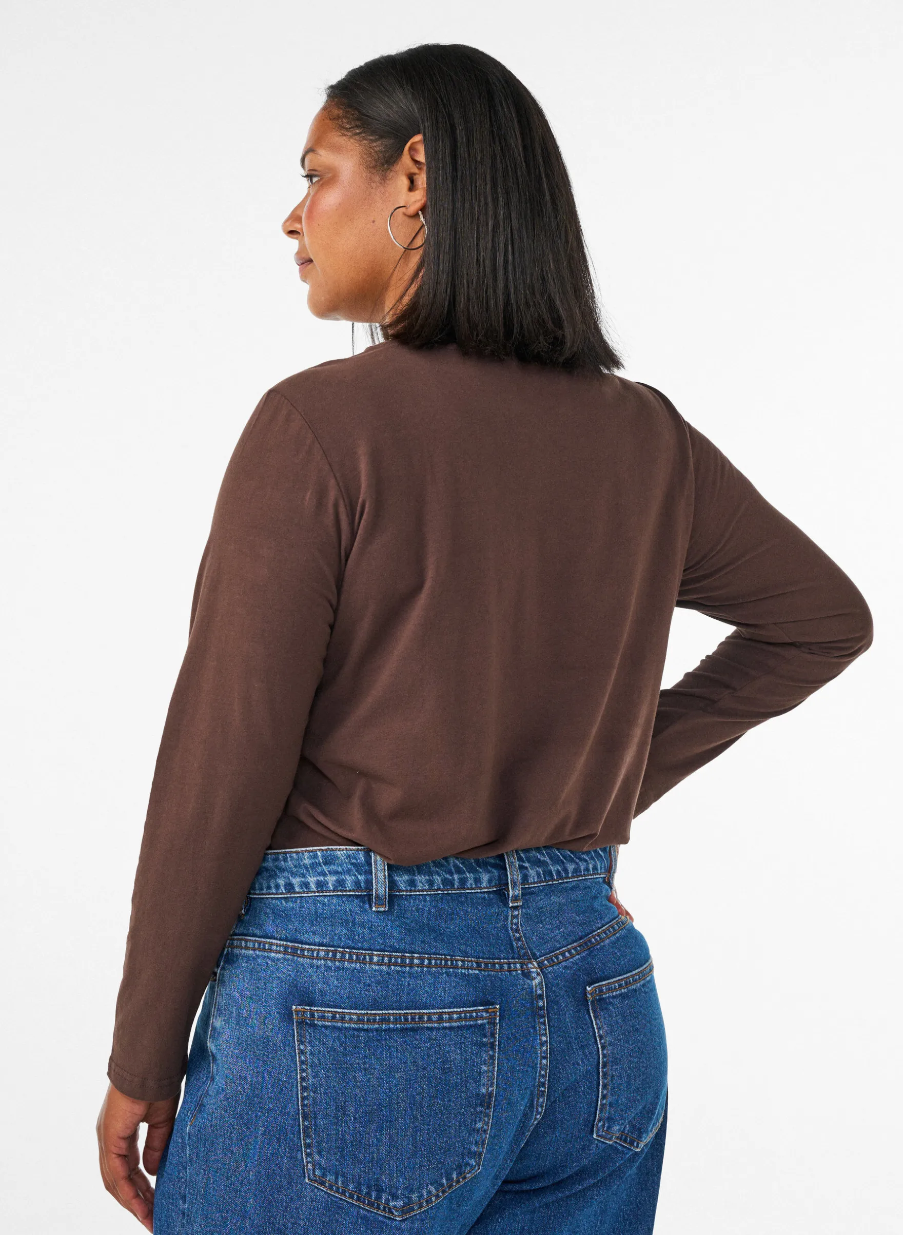 Basic Bluse aus Jersey mit langen Ärmeln