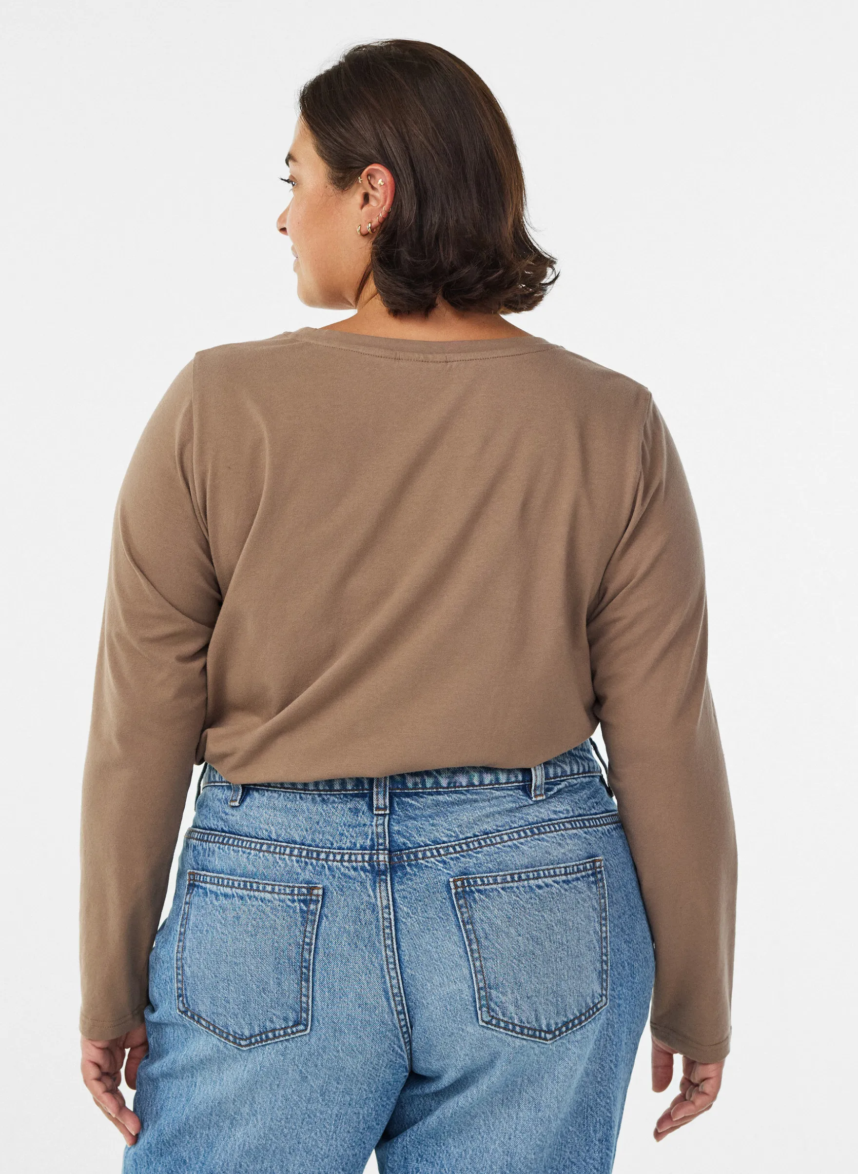 Basic Bluse aus Jersey mit langen Ärmeln