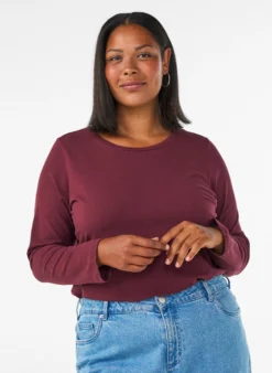 Basic Bluse aus Jersey mit langen Ärmeln