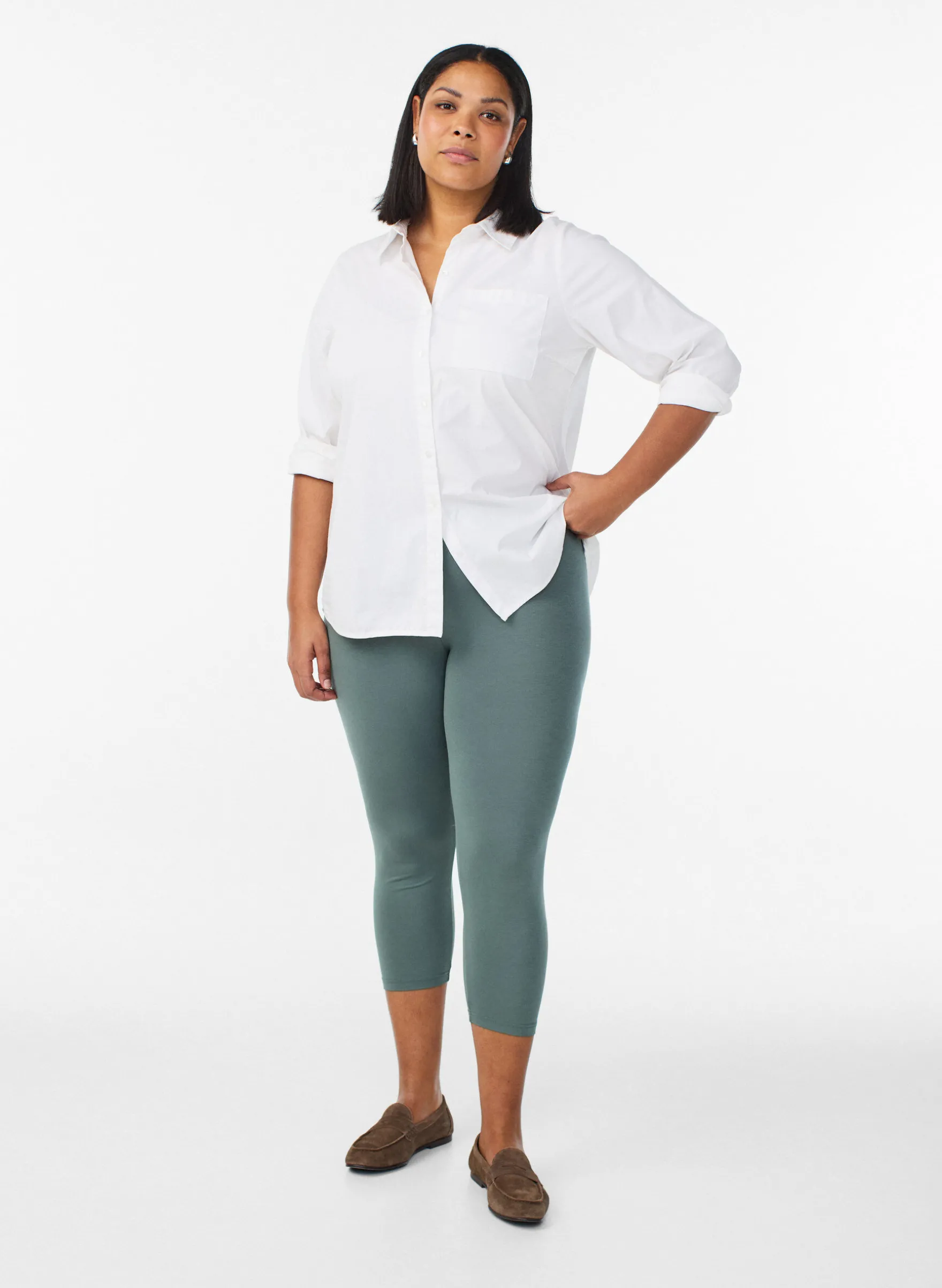 Basic 3/4-Leggings aus Viskose