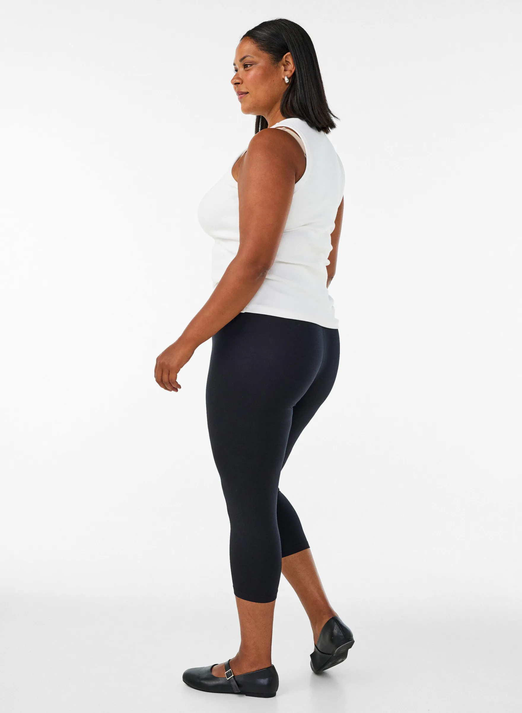 Basic 3/4-Leggings aus Viskose