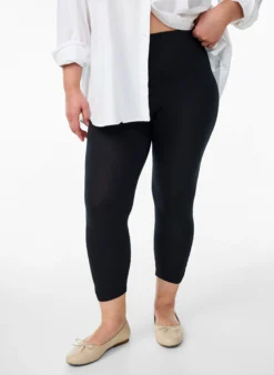 Basic 3/4-Leggings mit Rüschendetail