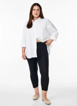 Basic 3/4-Leggings mit Rüschendetail