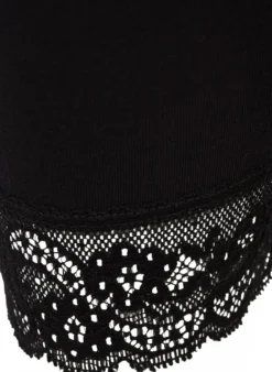 Basic 3/4 Leggings mit Spitzenbesatz