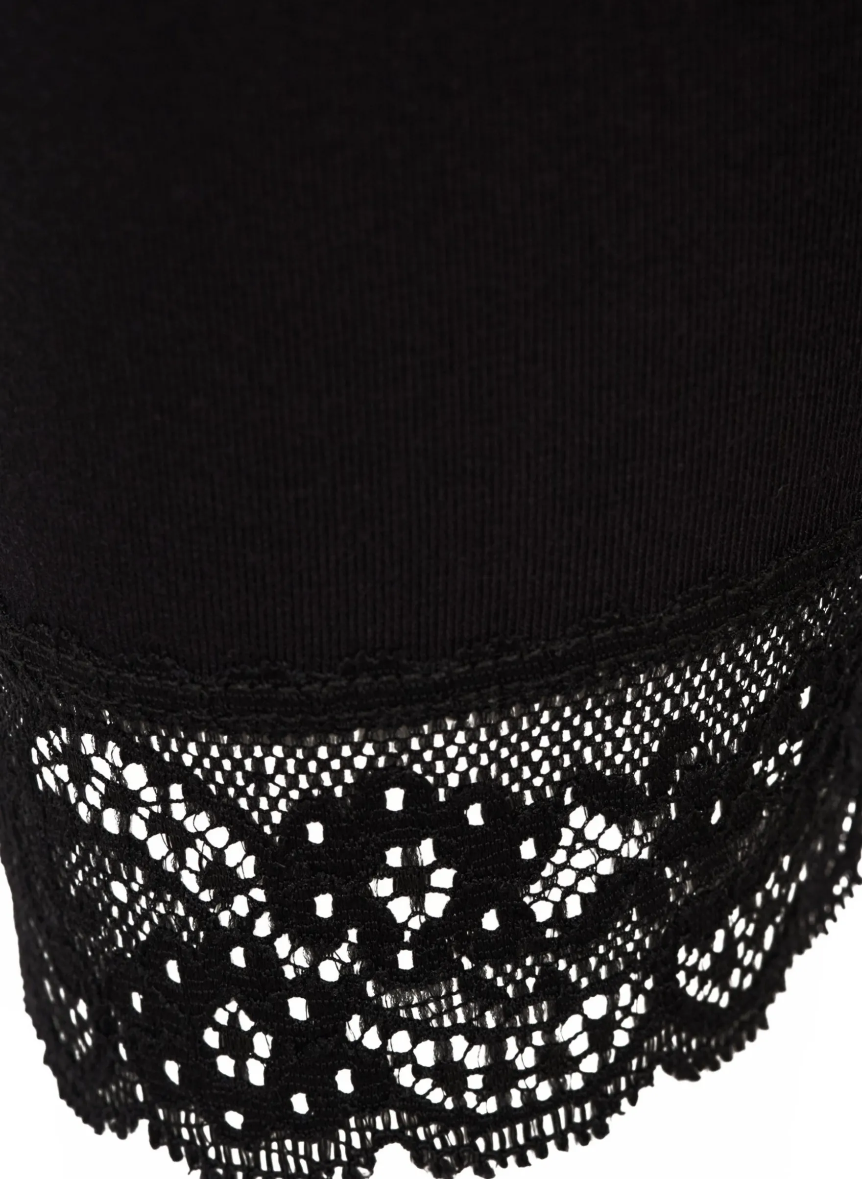 Basic 3/4 Leggings mit Spitzenbesatz