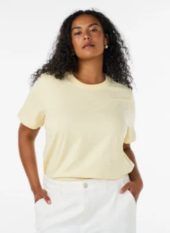 Basic T-Shirt aus Baumwolle mit Rundhalsausschnitt