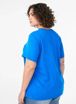 Basic-T-Shirt aus Baumwolle mit Rundhalsausschnitt