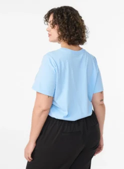 Basic-T-Shirt aus Baumwolle mit Rundhalsausschnitt