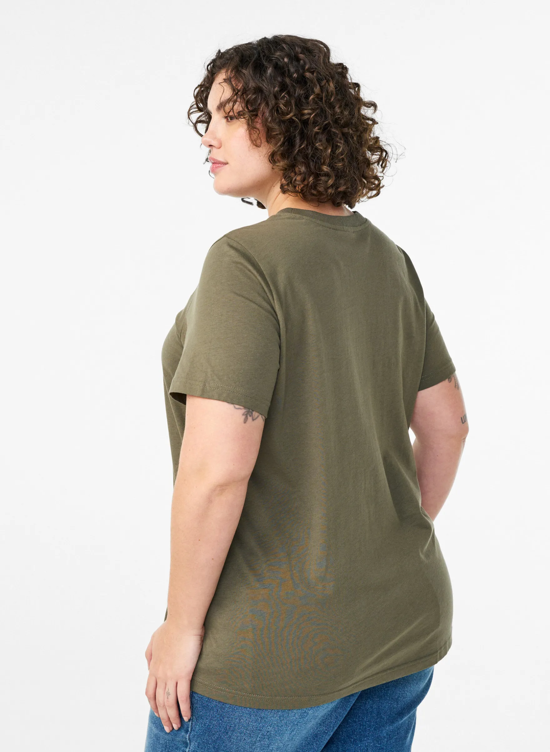 Basic-T-Shirt aus Baumwolle mit Rundhalsausschnitt