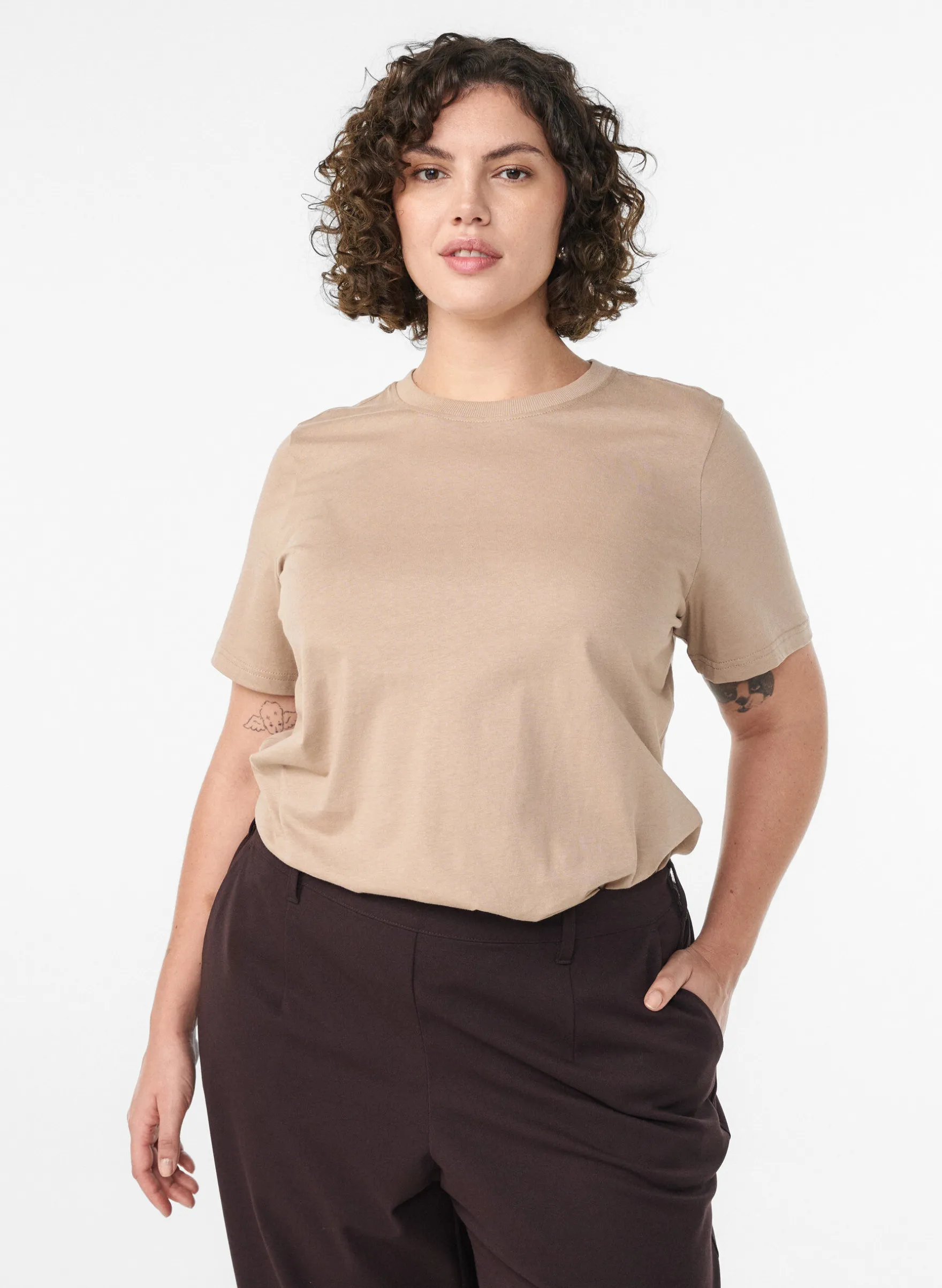 Basic-T-Shirt aus Baumwolle mit Rundhalsausschnitt