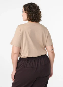 Basic-T-Shirt aus Baumwolle mit Rundhalsausschnitt