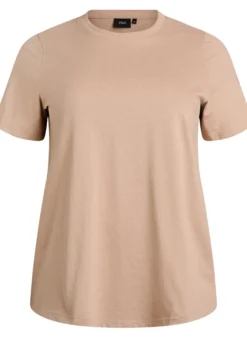 Basic-T-Shirt aus Baumwolle mit Rundhalsausschnitt