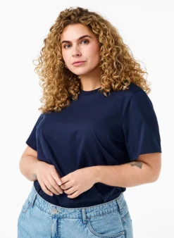 Basic-T-Shirt aus Baumwolle mit Rundhalsausschnitt