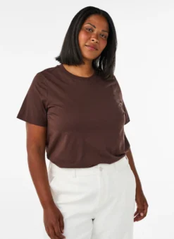 Basic-T-Shirt aus Baumwolle mit Rundhalsausschnitt