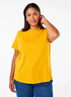 Basic-T-Shirt aus Baumwolle mit Rundhalsausschnitt