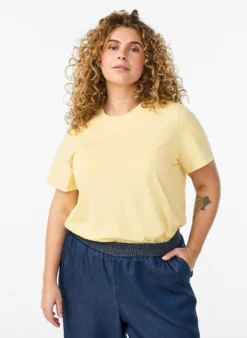 Basic-T-Shirt aus Baumwolle mit Rundhalsausschnitt