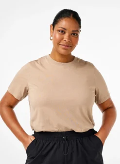 Basic-T-Shirt aus Baumwolle mit Rundhalsausschnitt