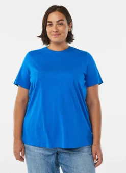 Basic-T-Shirt aus Baumwolle mit Rundhalsausschnitt