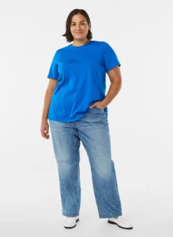 Basic-T-Shirt aus Baumwolle mit Rundhalsausschnitt