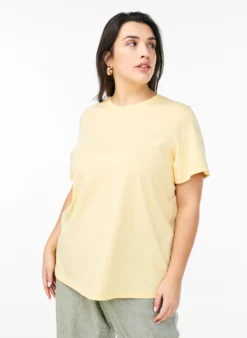 Basic-T-Shirt aus Baumwolle mit Rundhalsausschnitt