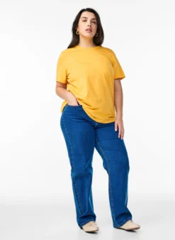 Basic-T-Shirt aus Baumwolle mit Rundhalsausschnitt