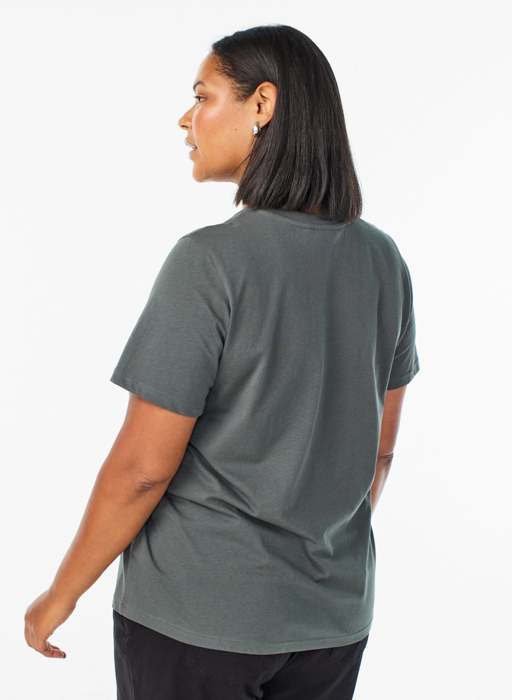 Basic-T-Shirt aus Baumwolle mit Rundhalsausschnitt