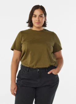 Basic-T-Shirt aus Baumwolle mit Rundhalsausschnitt