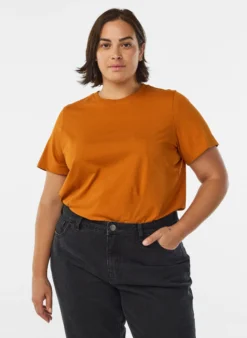 Basic-T-Shirt aus Baumwolle mit Rundhalsausschnitt