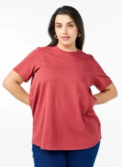 Basic-T-Shirt aus Baumwolle mit Rundhalsausschnitt