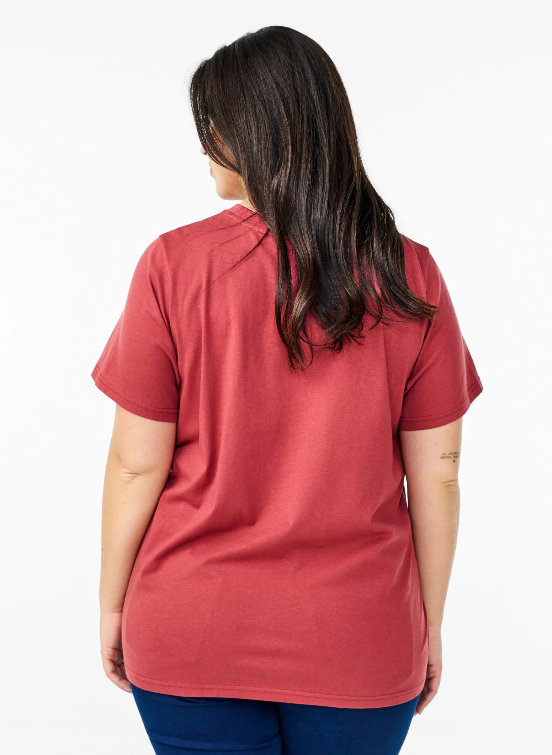 Basic-T-Shirt aus Baumwolle mit Rundhalsausschnitt