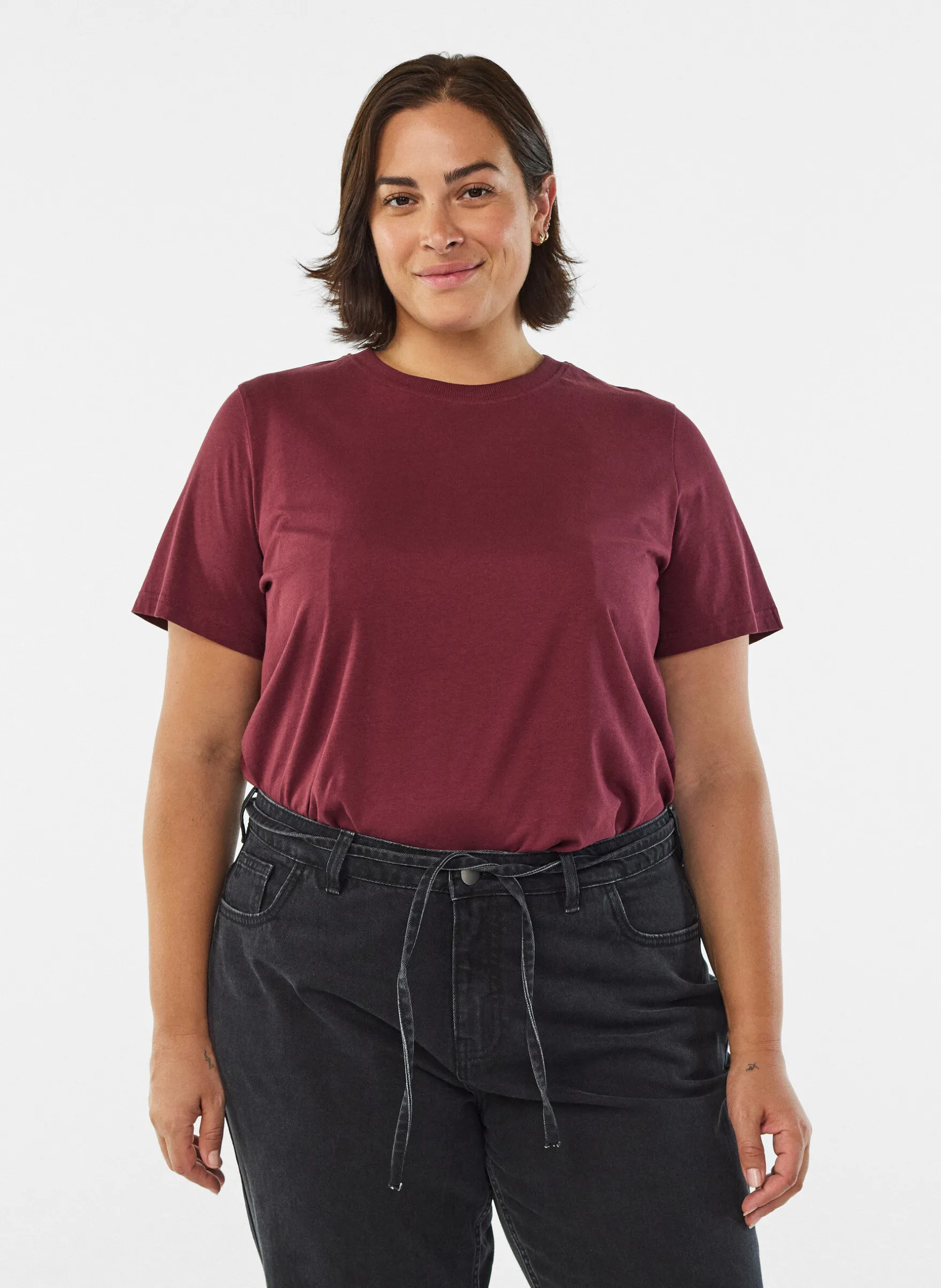 Basic-T-Shirt aus Baumwolle mit Rundhalsausschnitt.