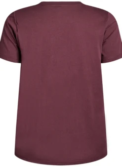Basic-T-Shirt aus Baumwolle mit Schulterpolstern