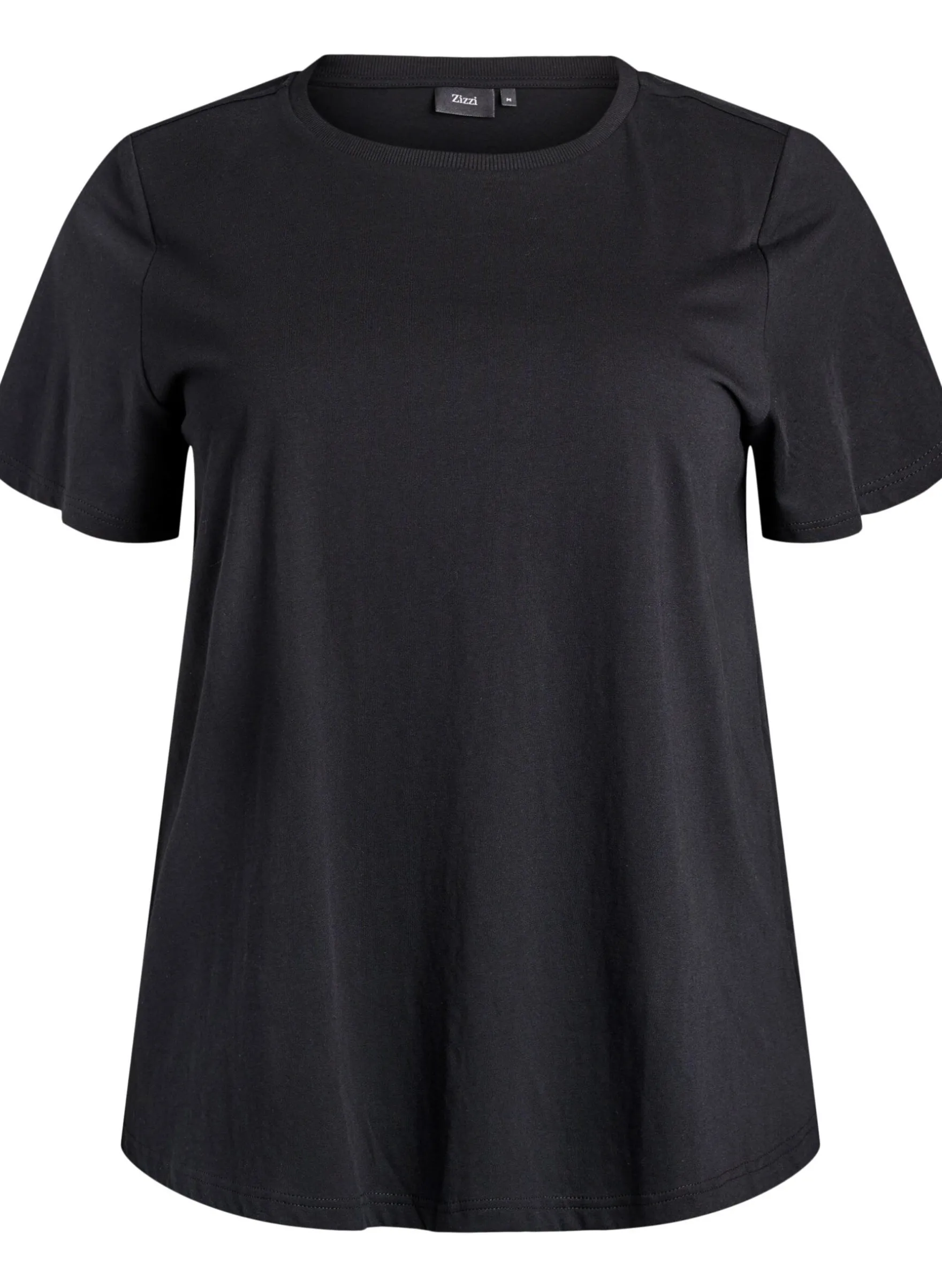 Basic-T-Shirt aus Baumwolle mit Schulterpolstern
