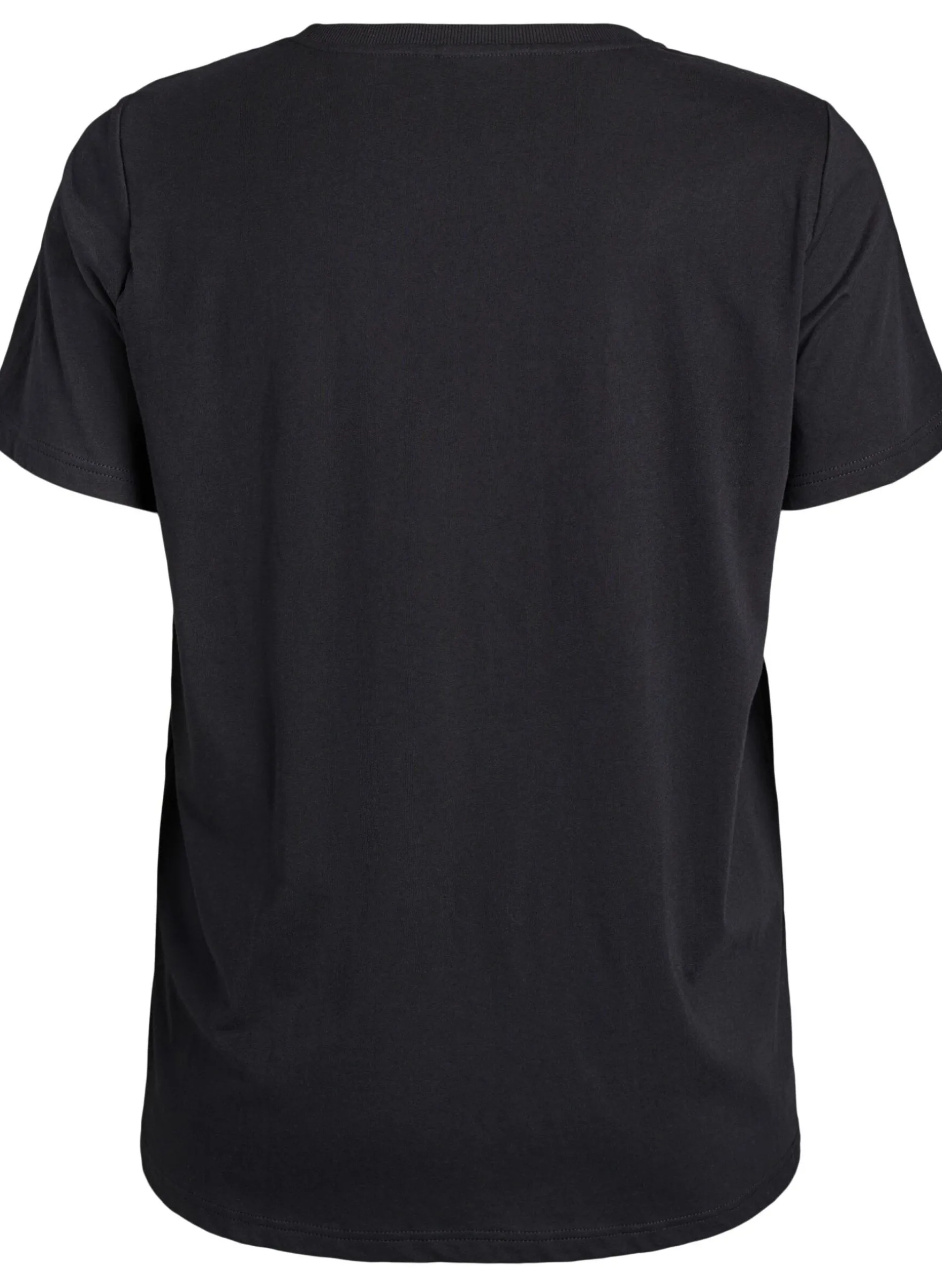 Basic-T-Shirt aus Baumwolle mit Schulterpolstern