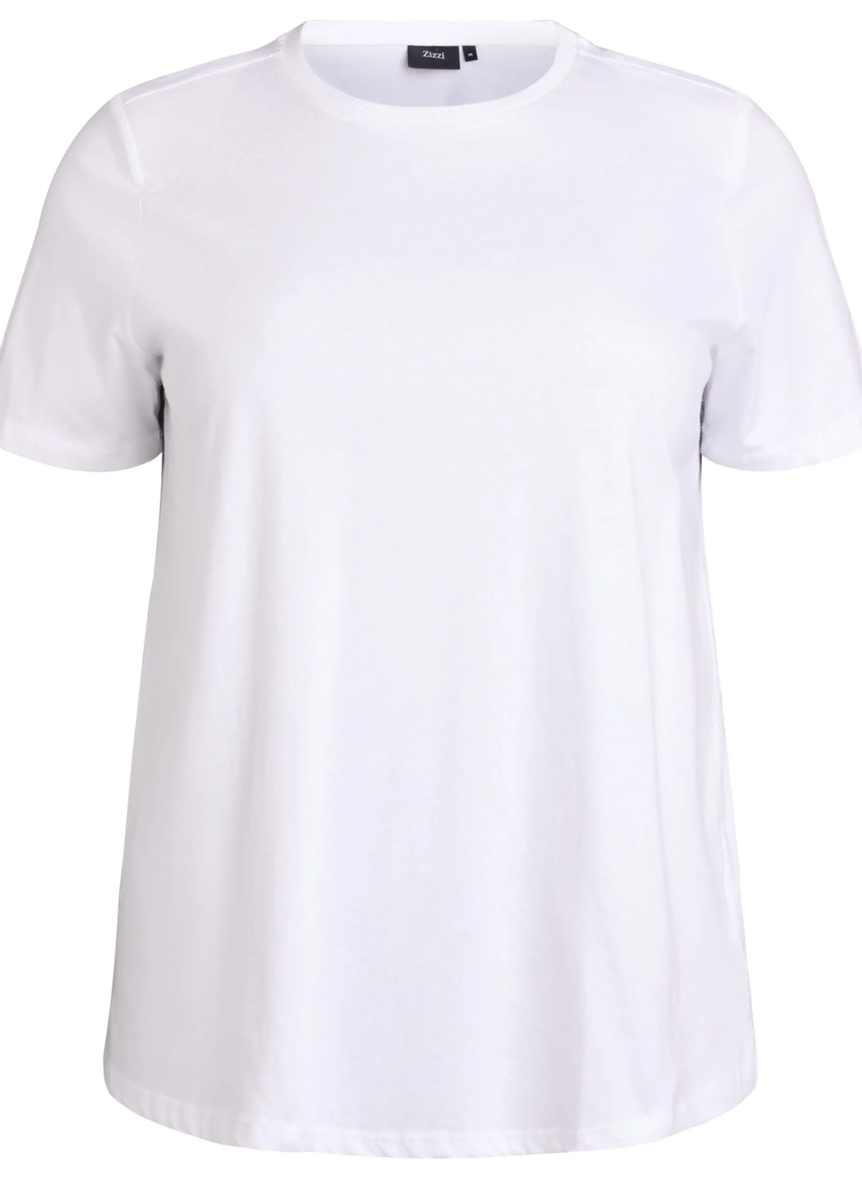 Basic-T-Shirt aus Baumwolle mit Schulterpolstern